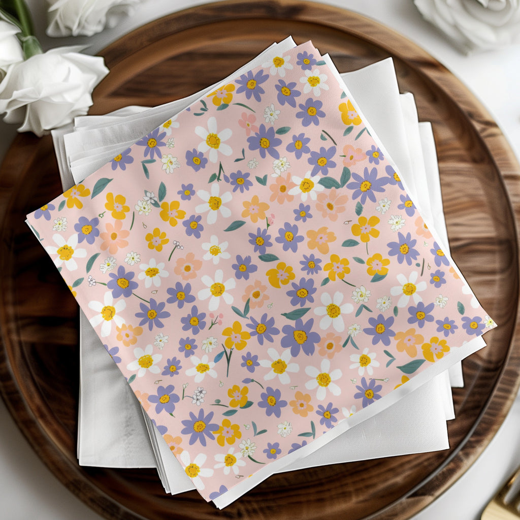 Colorful Floral Pattern Decorative Napkin Set