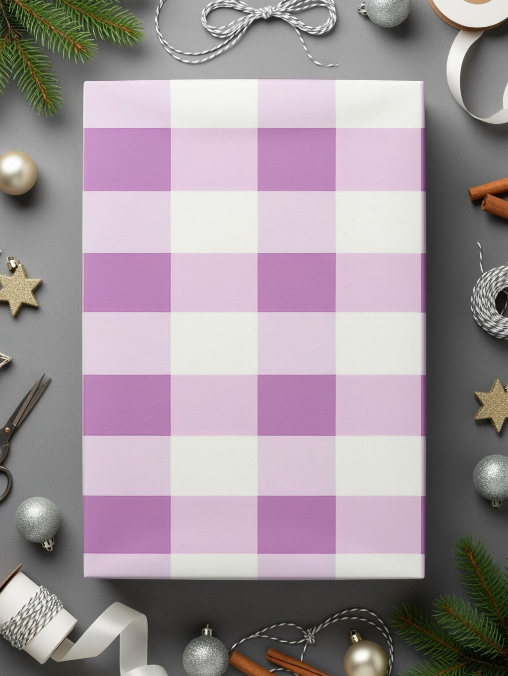 Elegant Lavender Plaid Wrapping Paper for Every Occasion