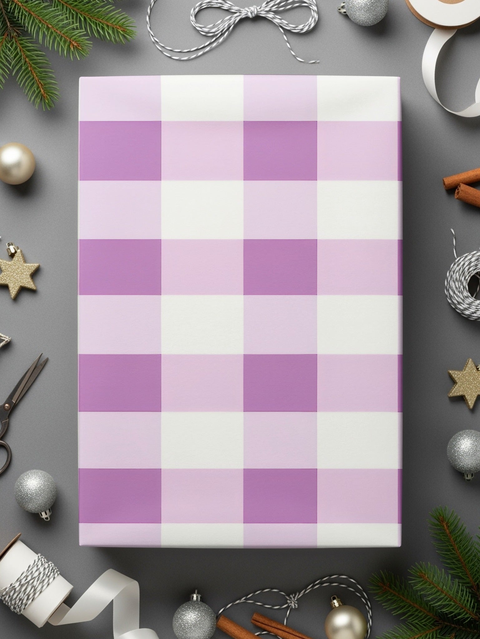 Elegant Lavender Plaid Wrapping Paper for Every Occasion