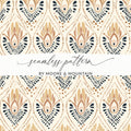 Elegant Beige and Navy Blue Seamless Pattern Design