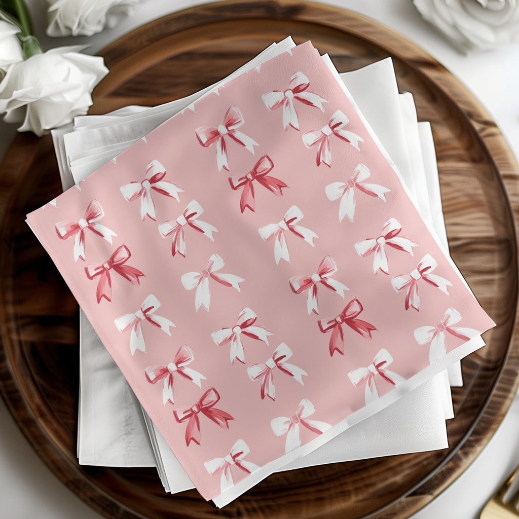 Pink and White Bow Design Decorative Paper product