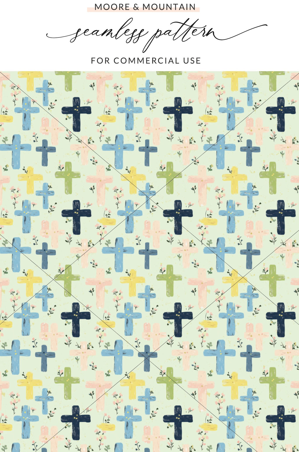 Colorful Crosses Seamless Pattern for Commercial Use