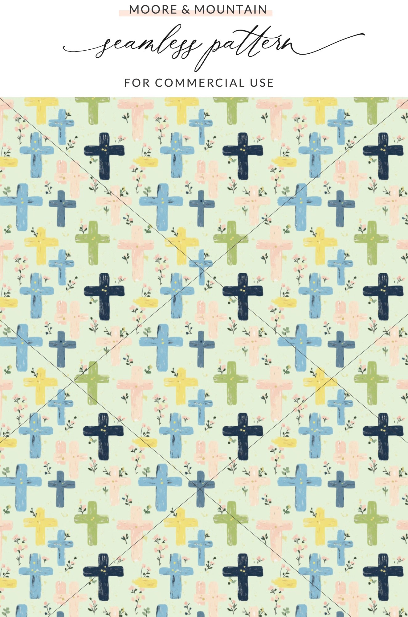 Colorful Crosses Seamless Pattern for Commercial Use