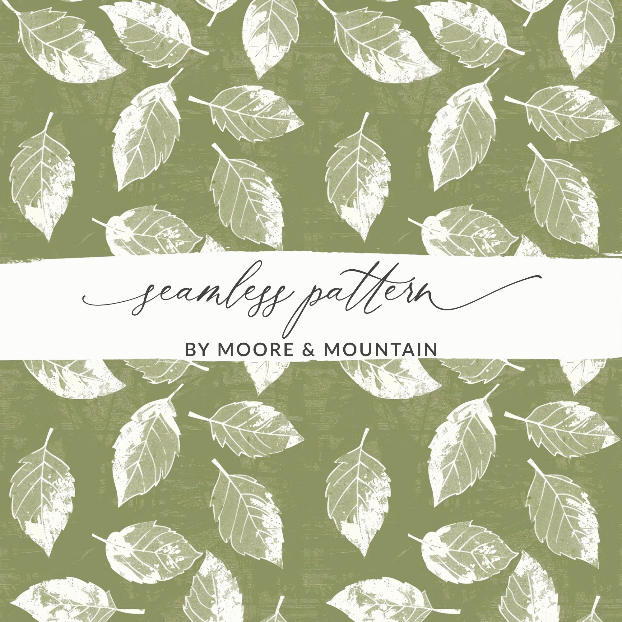 Green Leaf Seamless Pattern by Moore & Mountain