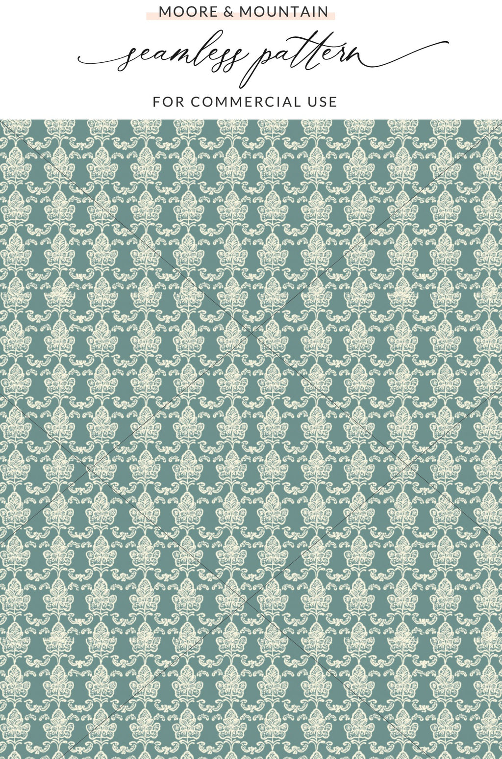 Elegant Floral Bluegreen Seamless Pattern Design
