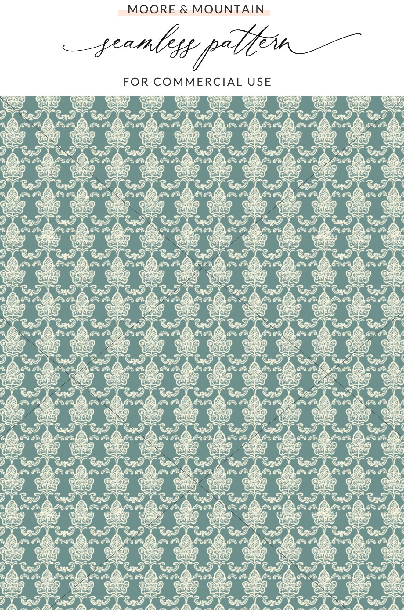 Elegant Floral Bluegreen Seamless Pattern Design