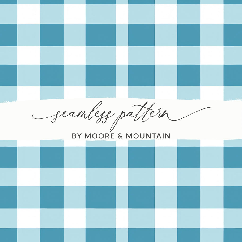 Blue Checkered Seamless Pattern by Moore & Mountain