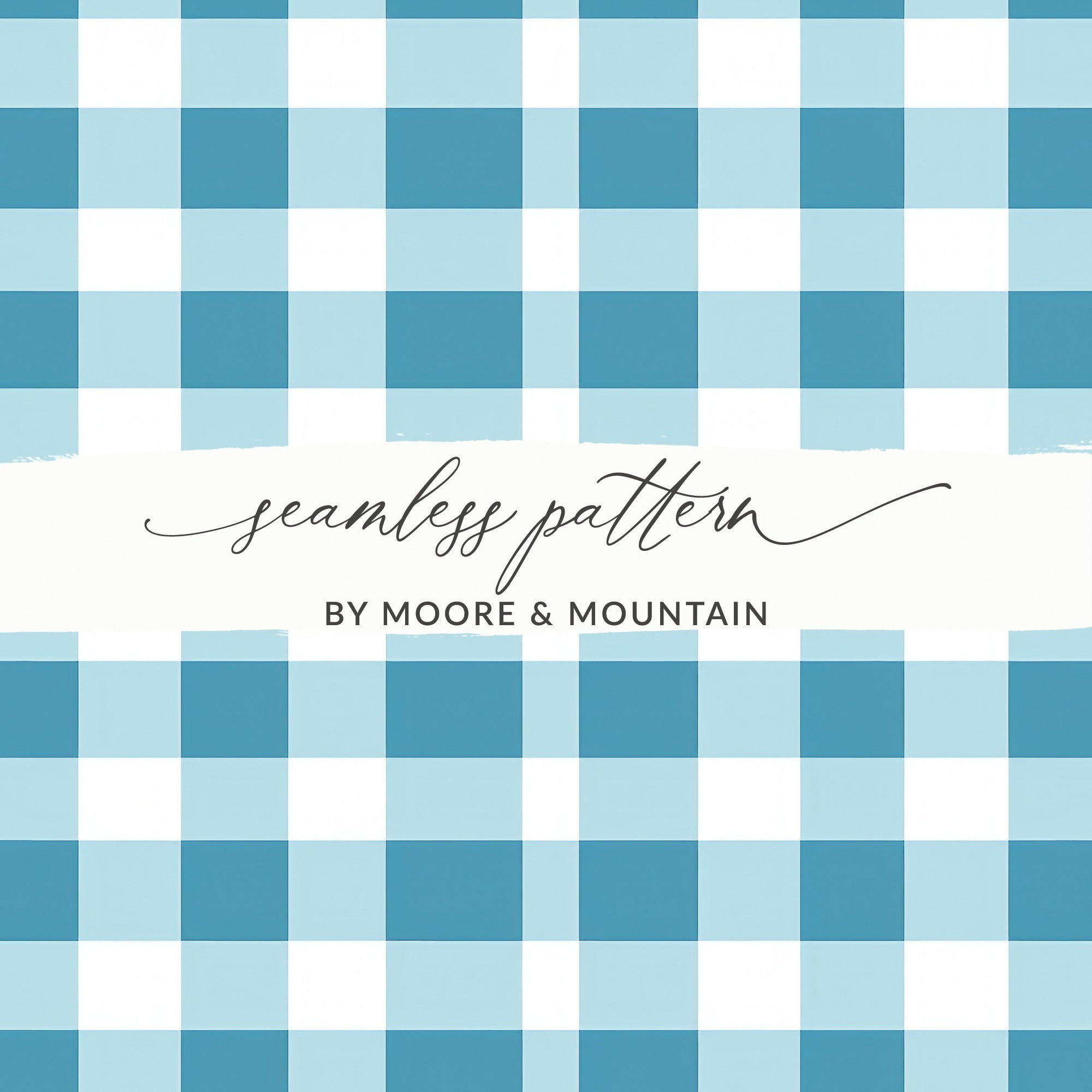 Blue Checkered Seamless Pattern by Moore & Mountain