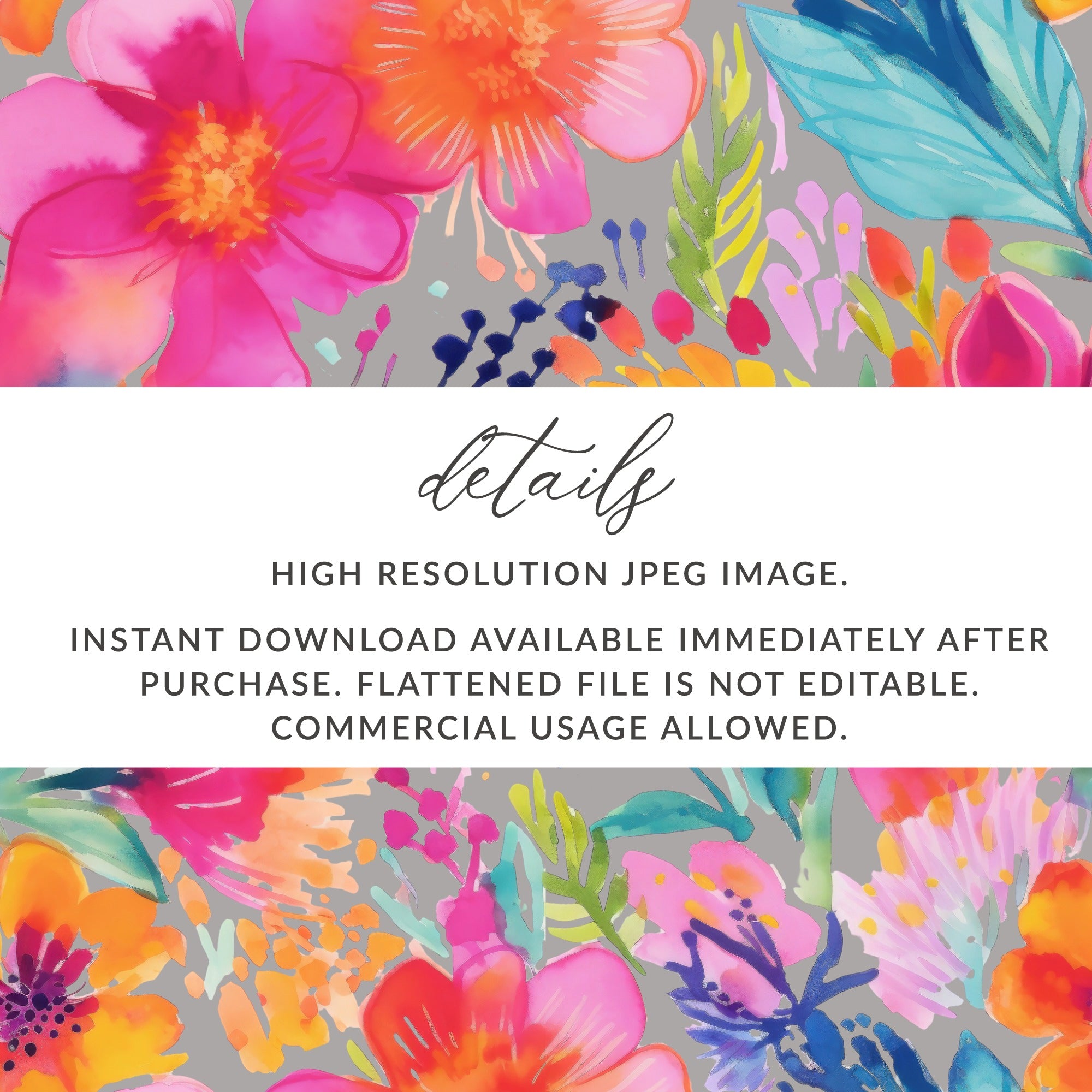 Vibrant Floral High Resolution Digital Art Download File