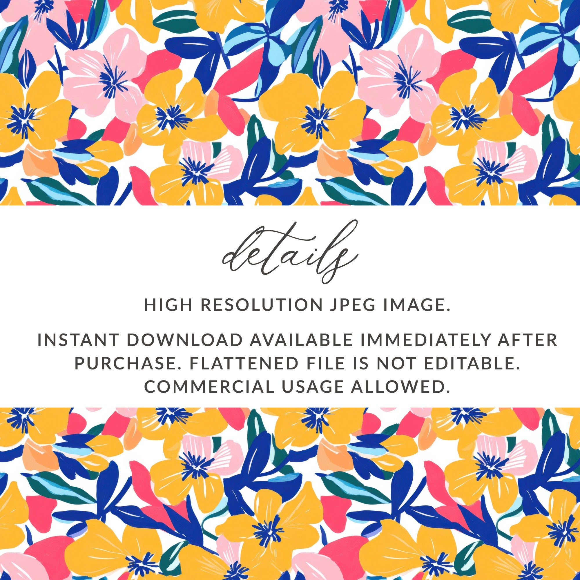 Floral pattern with text "details" and download information.