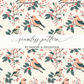 Bird and Berries Seamless Pattern by Moore & Mountain