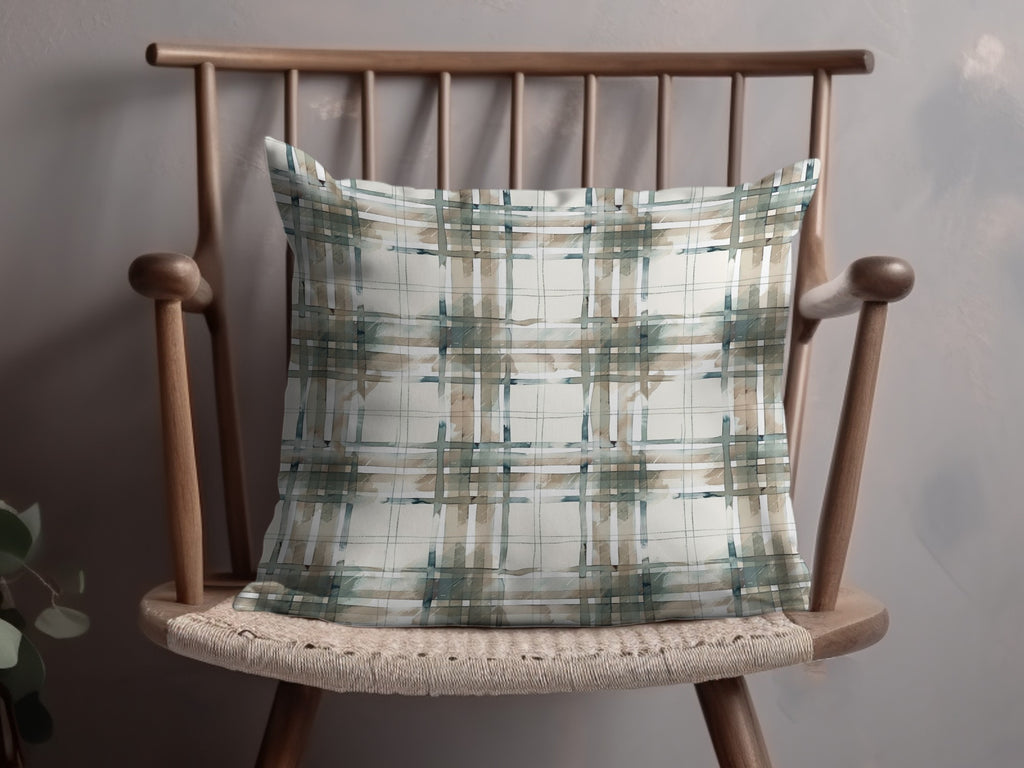 Artistic Plaid Design Accent Pillow for Home Decor Product