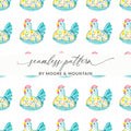 Seamless Pattern By Moore & Mountain Teal Floral Chicken product type
Chicken, Floral, Pattern, Watercolor, Seamless, Bird, Farm animal, Teal chicken, Blue chicken, Yellow flowers, Pink flowers, Spring design, Cheerful pattern, Cute illustration, Digital pattern, Fabric print, Custom design, Moore Mountain, Repeating pattern, Hen pattern