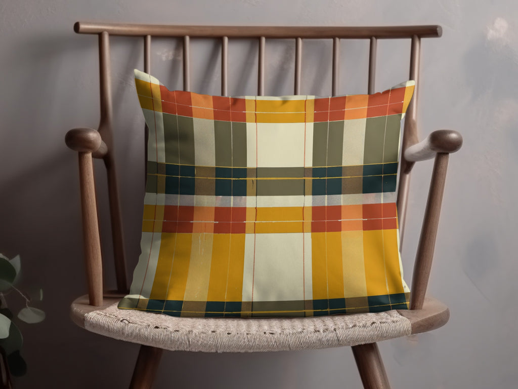 Stylish Multicolor Plaid Accent Pillow for Home Decor