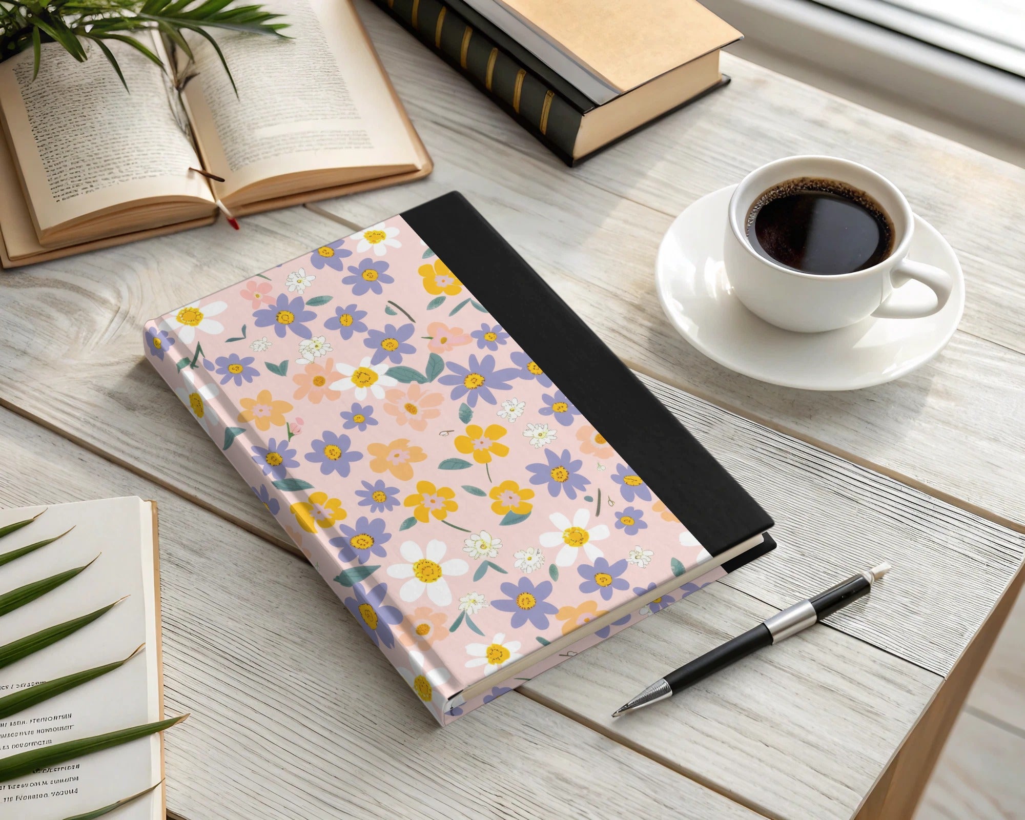 Floral Pastel Hardcover Writing Journal for Daily Notes