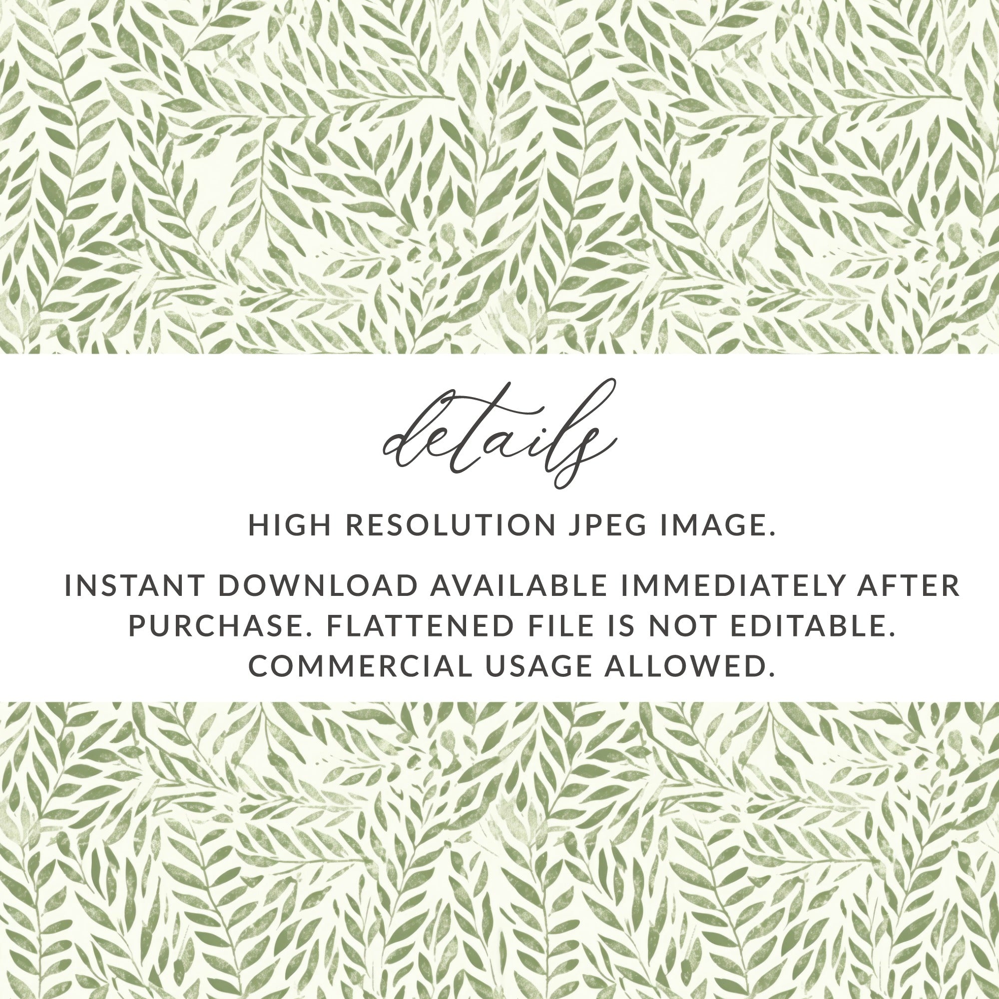 High Resolution JPEG Leaf Pattern Instant Download