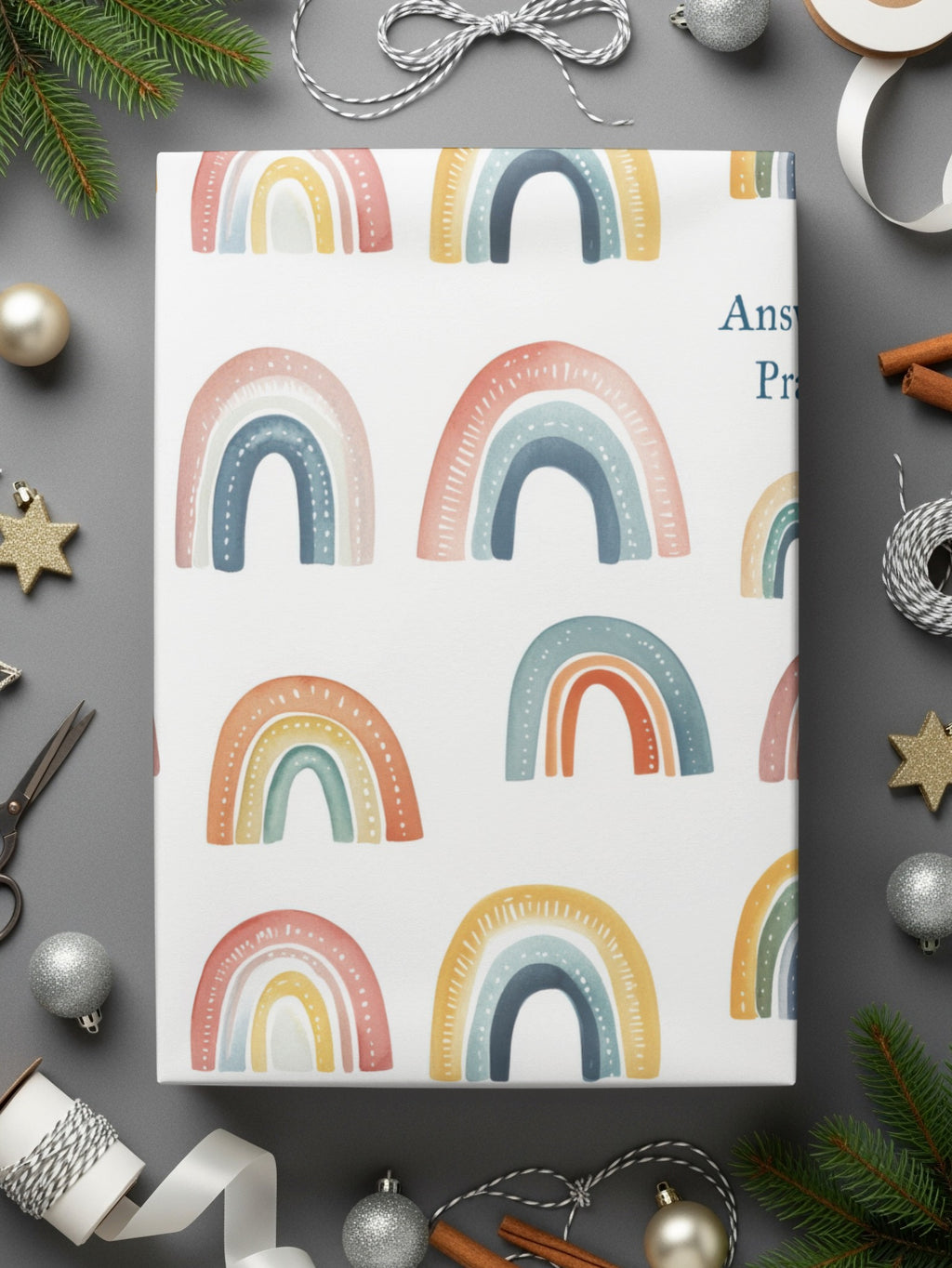 Colorful Rainbow Patterned Gift Wrap Festival
