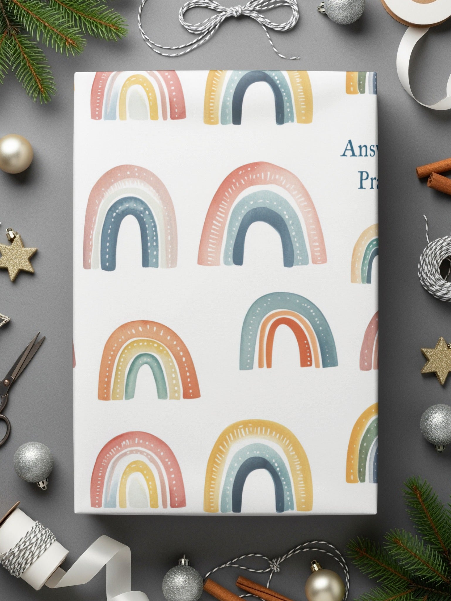 Colorful Rainbow Patterned Gift Wrap Festival