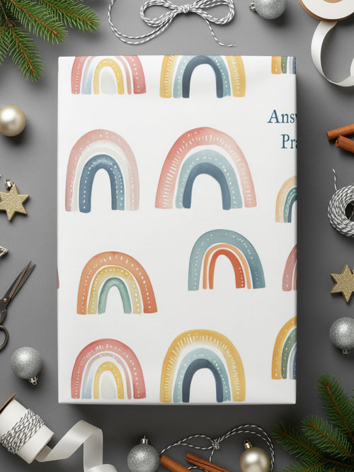 Colorful Rainbow Patterned Gift Wrap Festival