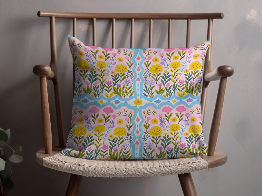 Vibrant Floral Pattern Pillowcase for Home Decor