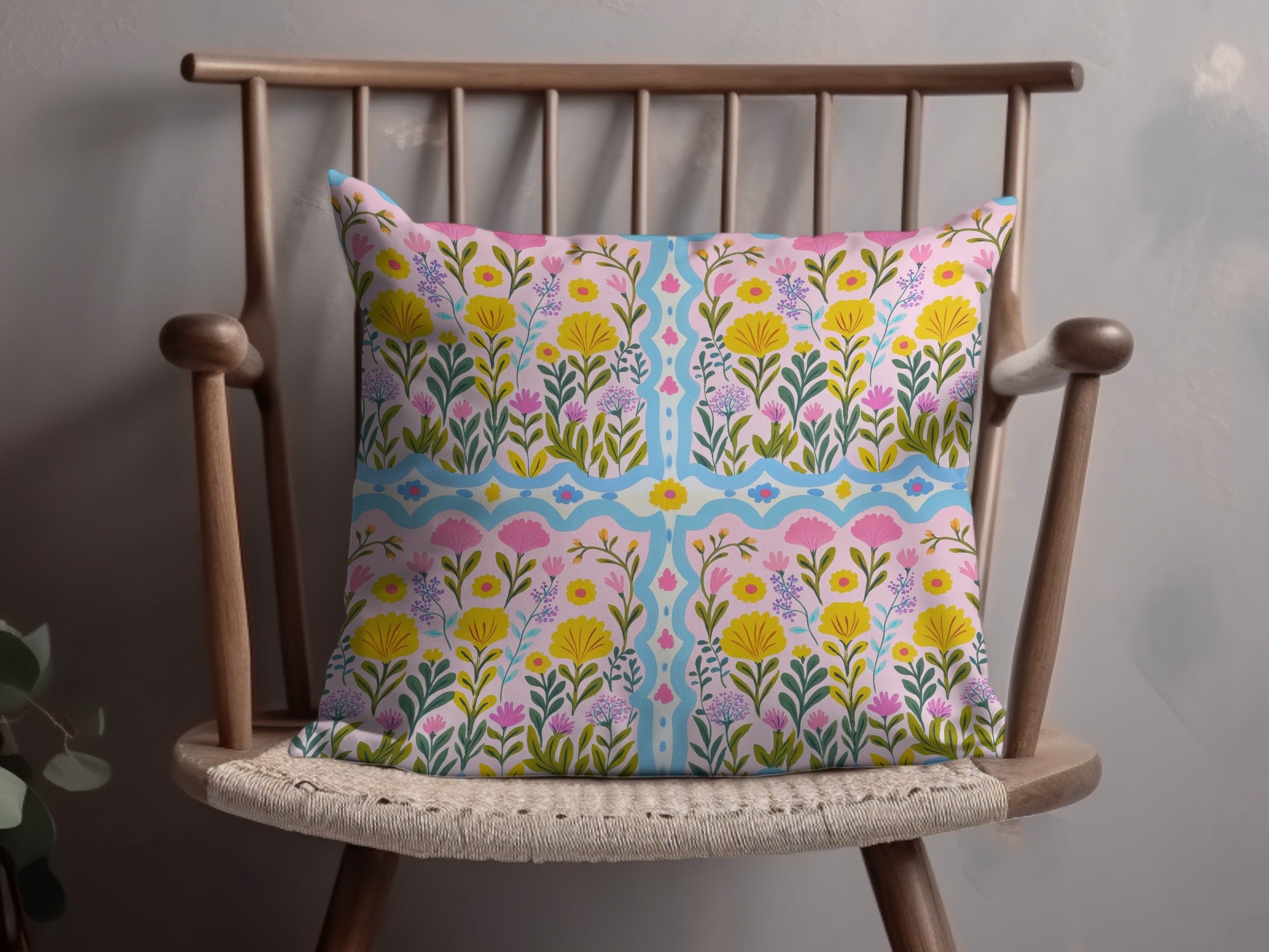 Vibrant Floral Pattern Pillowcase for Home Decor