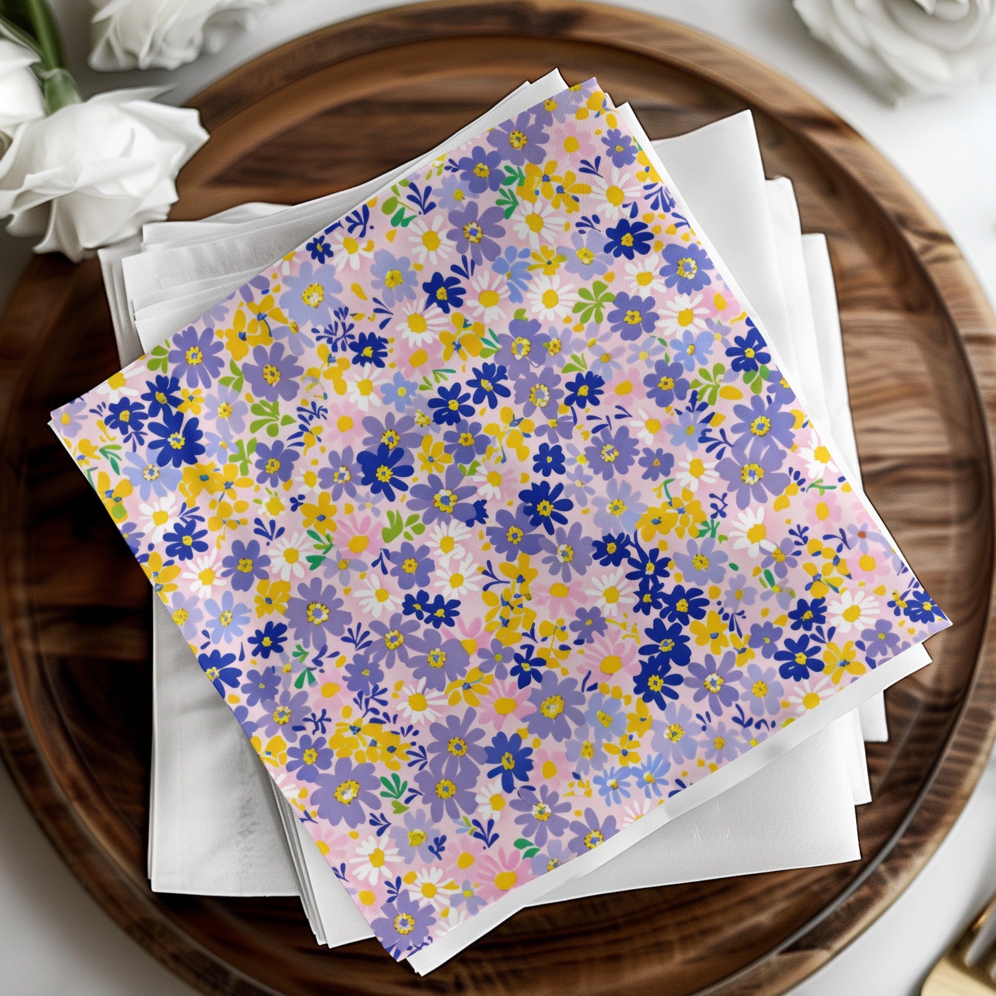 Floral Pattern Paper Napkins for Special Events
