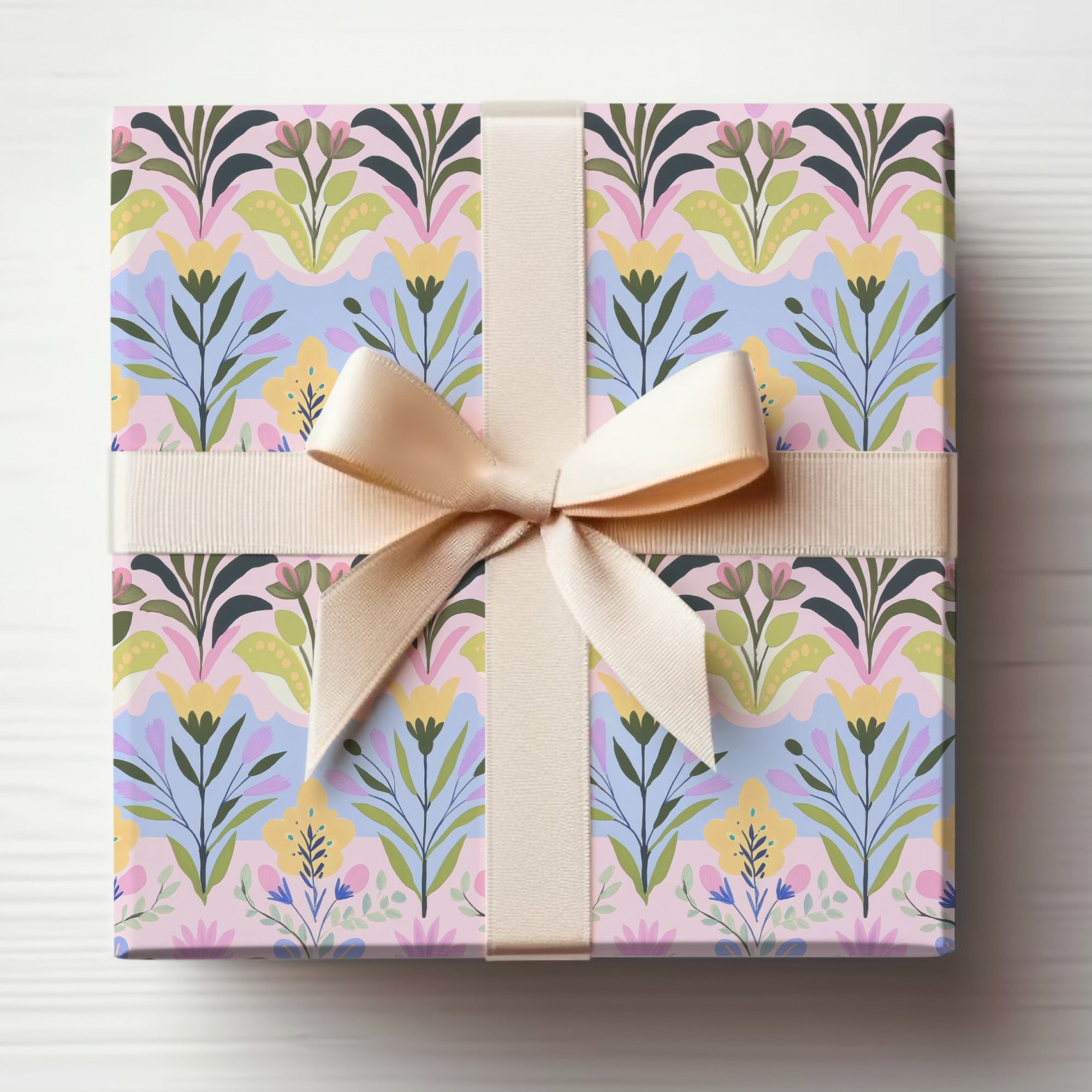 Floral Pattern Gift Box with Bow for Every Occasion