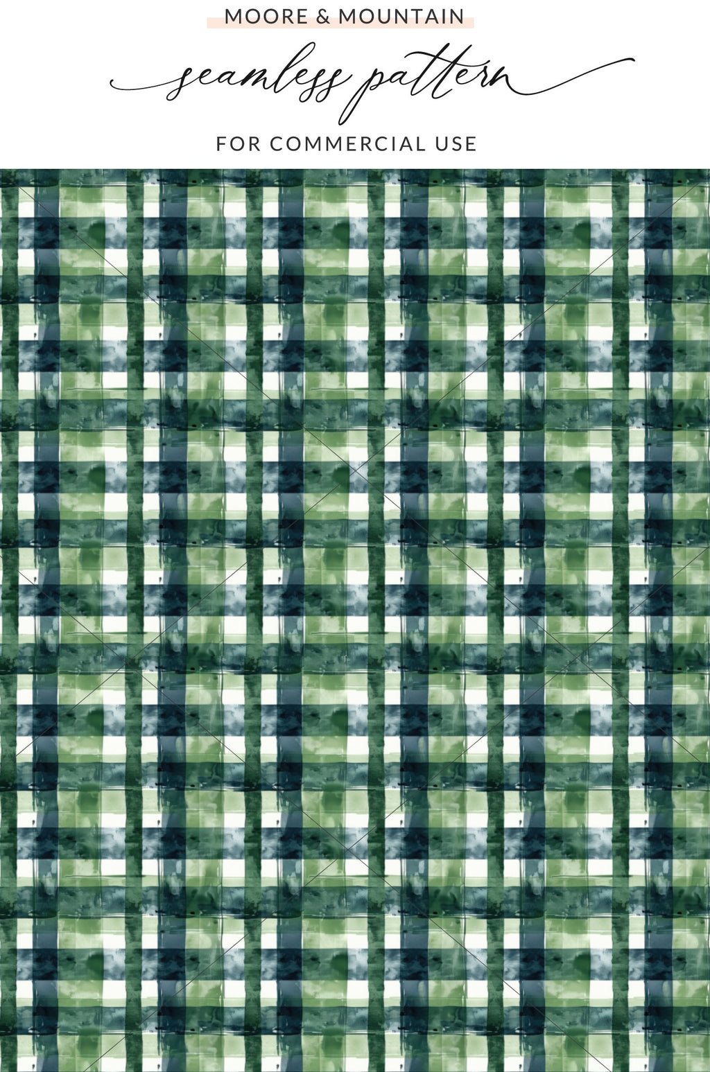 Green and Blue Plaid Seamless Pattern for Commercial Use