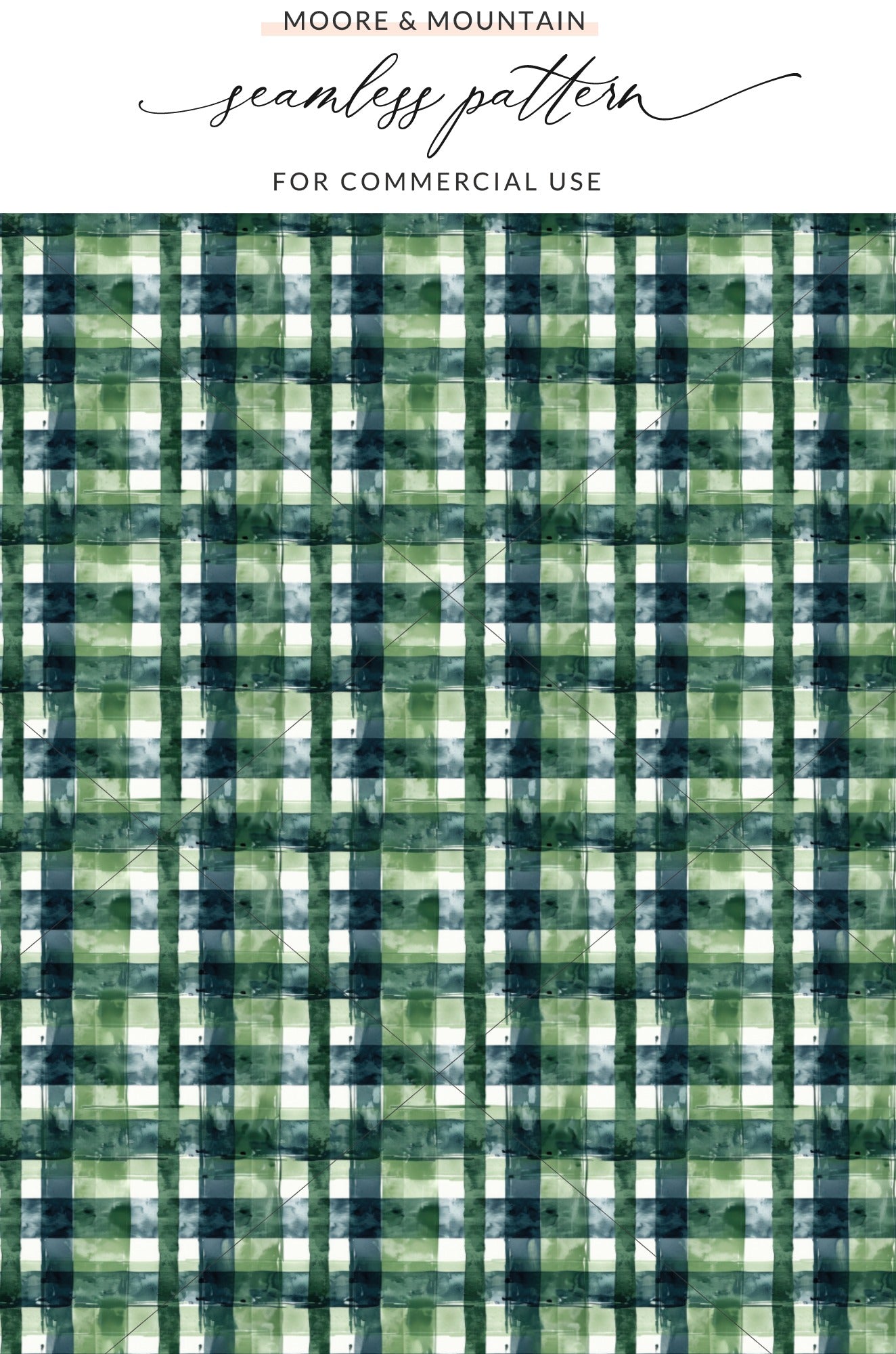 Green and Blue Plaid Seamless Pattern for Commercial Use