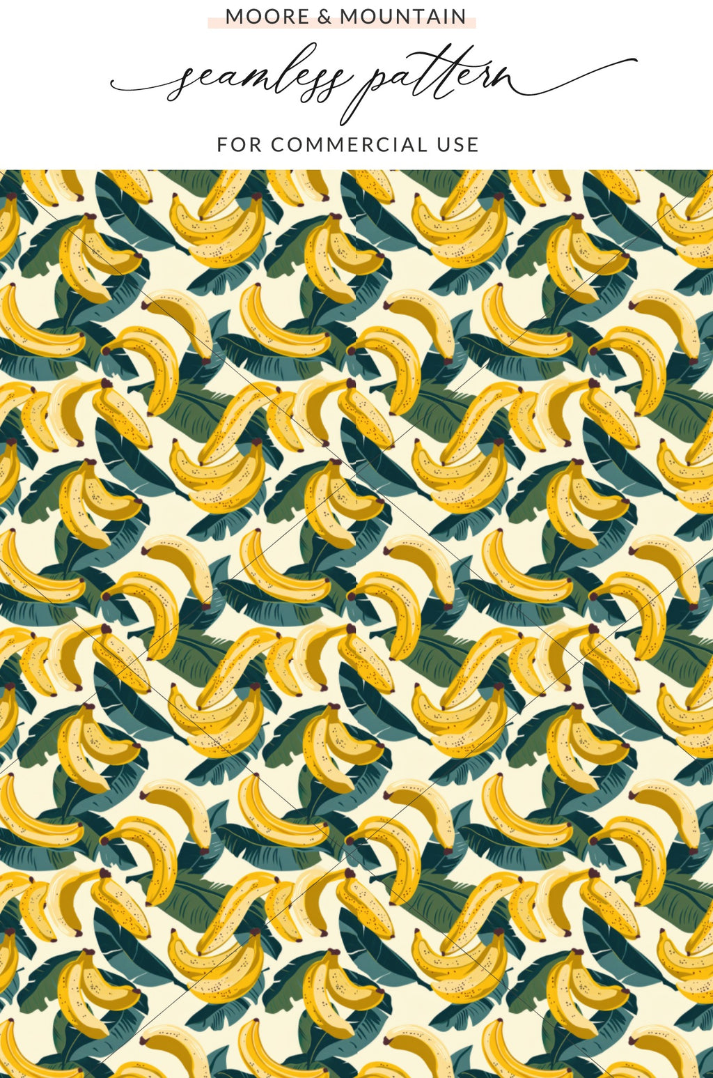 Banana Leaf Seamless Pattern for Commercial Use