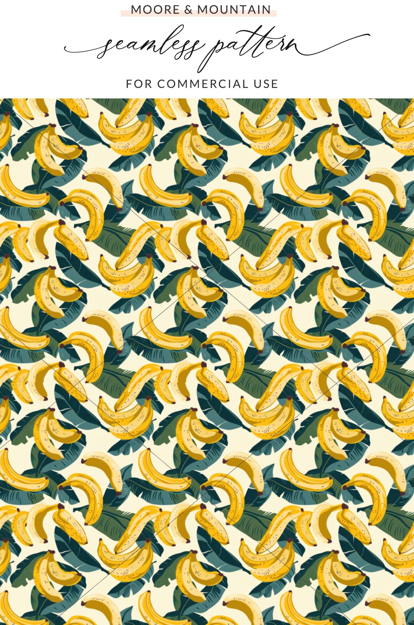 Banana Leaf Seamless Pattern for Commercial Use