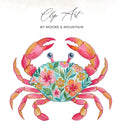 Pink crab with floral shell design, titled "Clip Art".