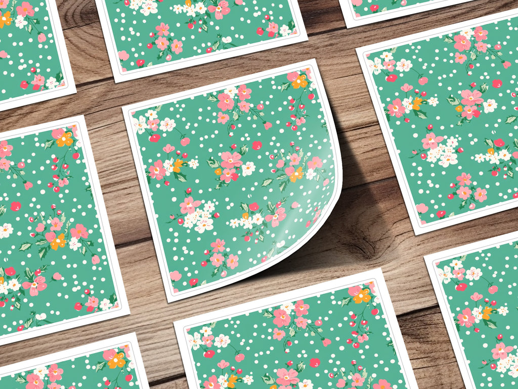 Floral Print Pattern Stickers for Craft Projects
