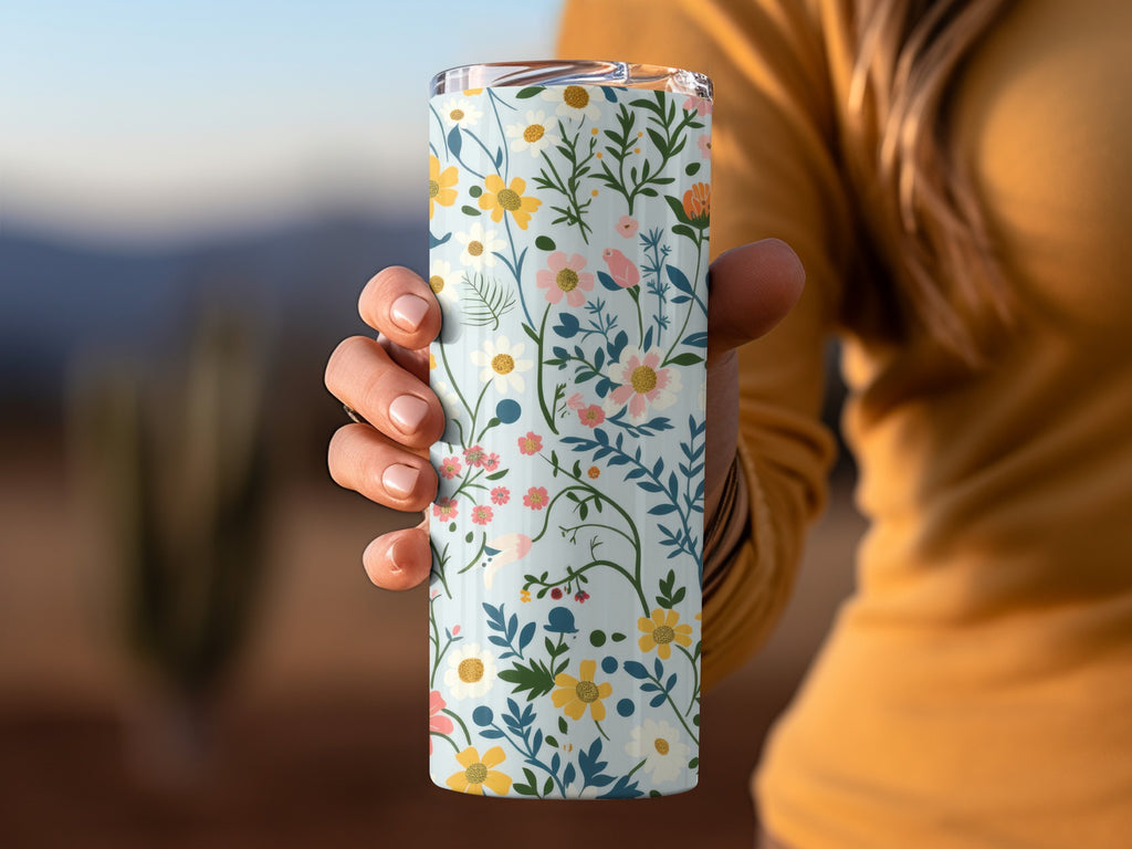 Beautiful Floral Patterned Insulated Tumbler Product