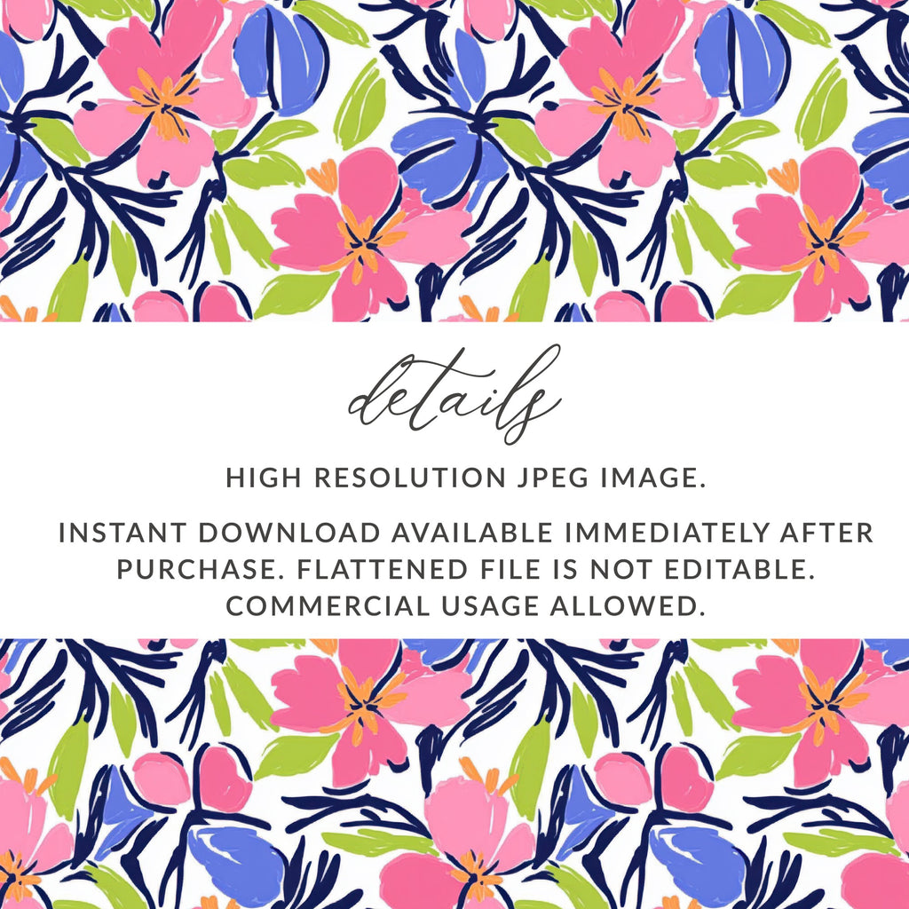 Floral illustration with text overlay about digital download.
