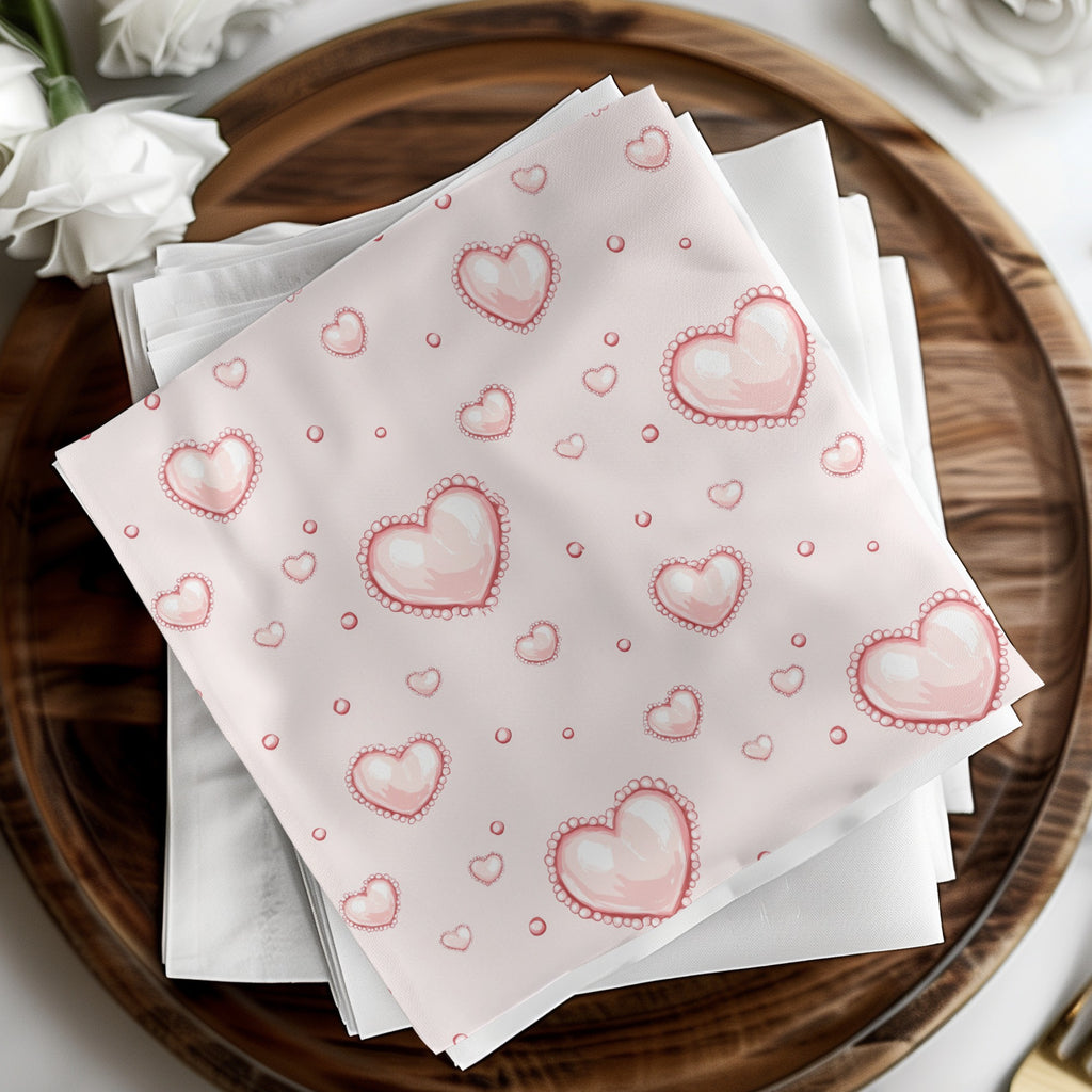 Pink Heart Patterned Cloth for Special Occasions
