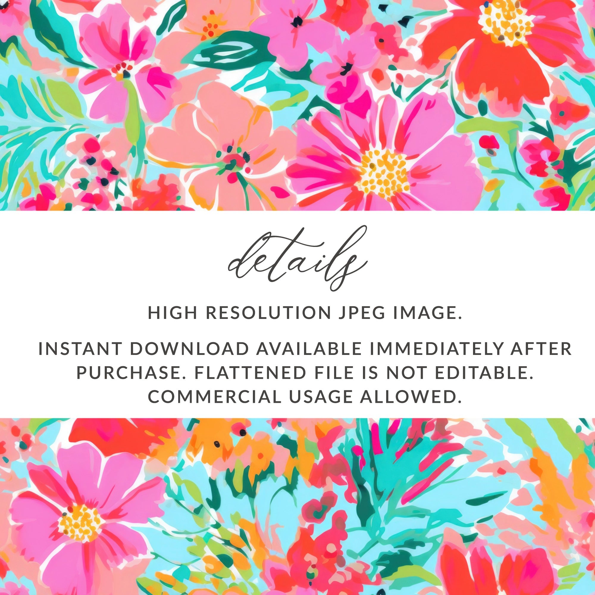 High Resolution Floral Artwork Instant Download File
