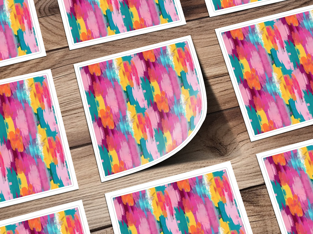 Colorful Abstract Brushstrokes Sticker Sheet