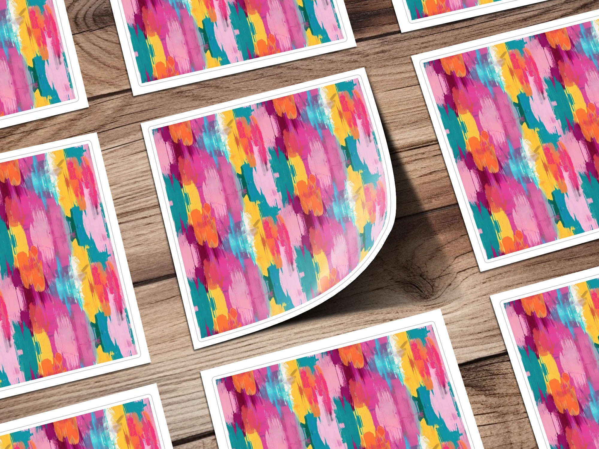 Colorful Abstract Brushstrokes Sticker Sheet
