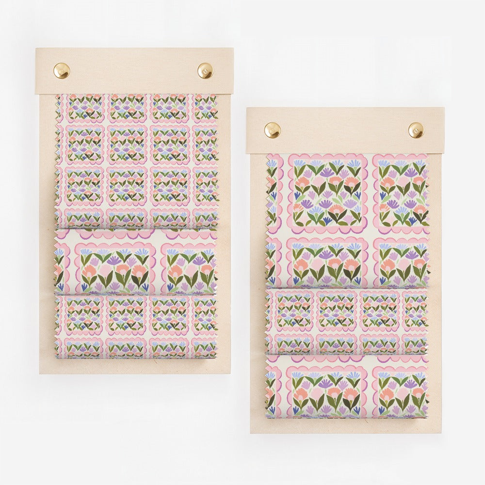 Floral Patterned Fabric Swatch for Interior Design