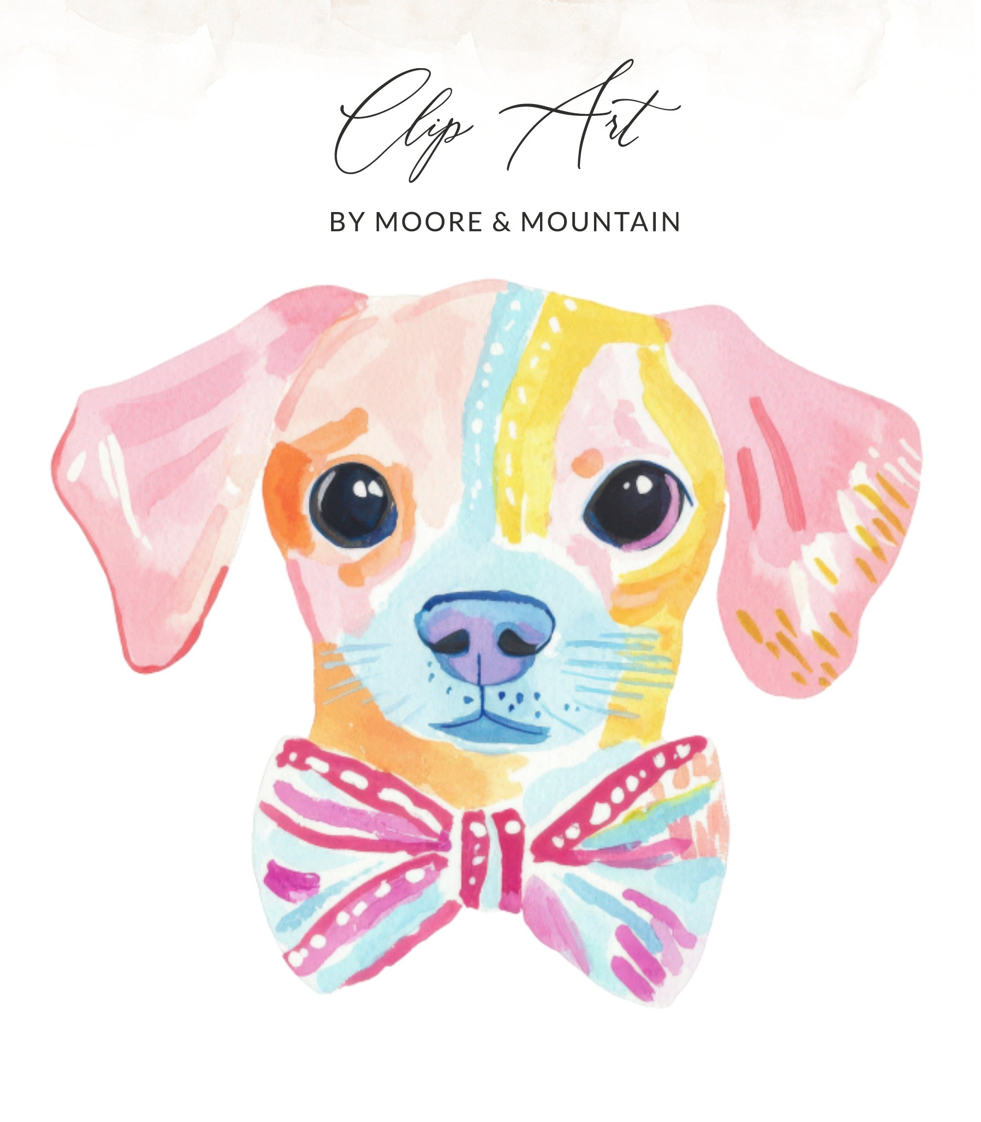 Watercolor painting of a chihuahua wearing a bow tie.