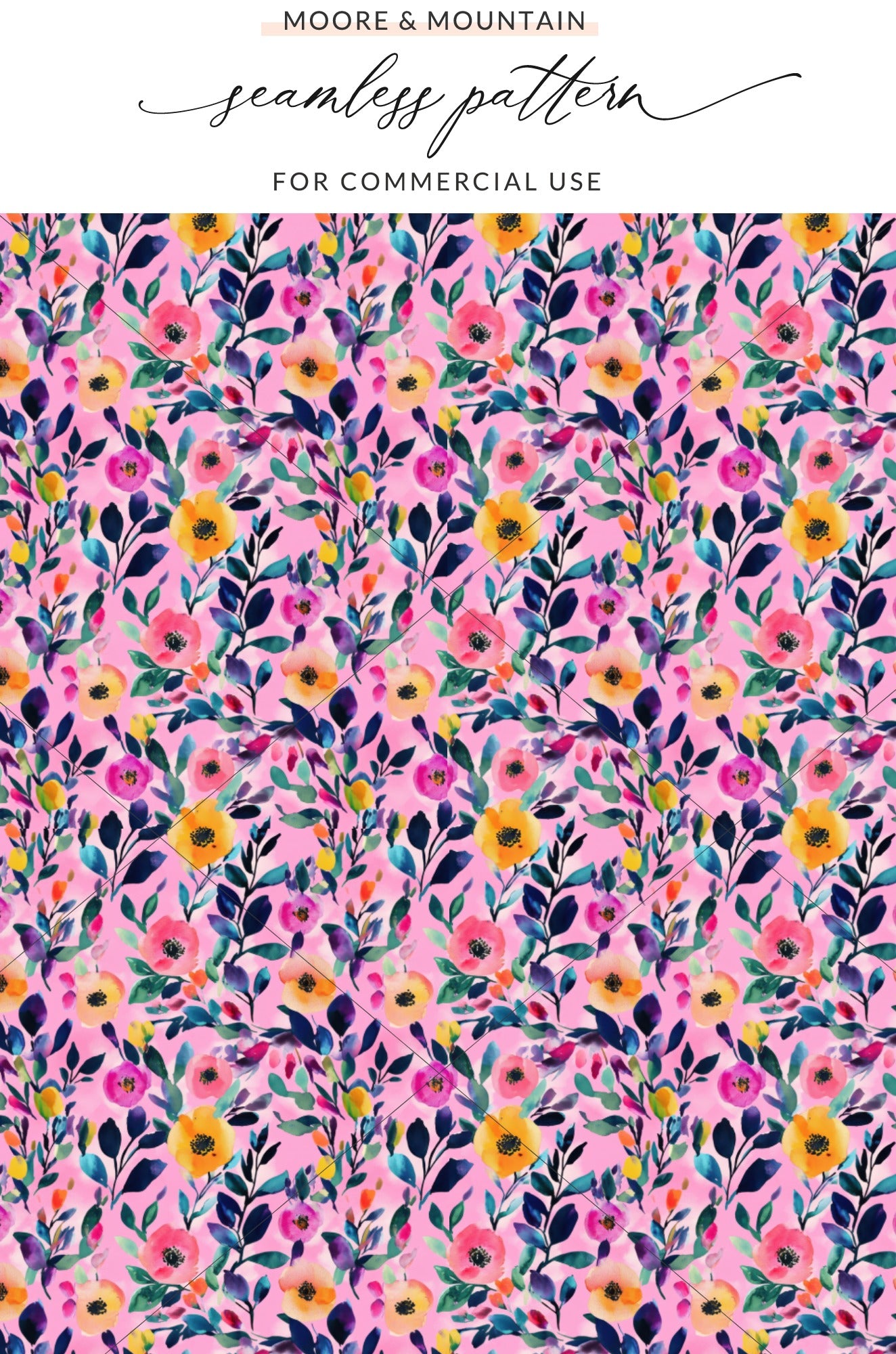 Colorful Floral Seamless Pattern for Commercial Use