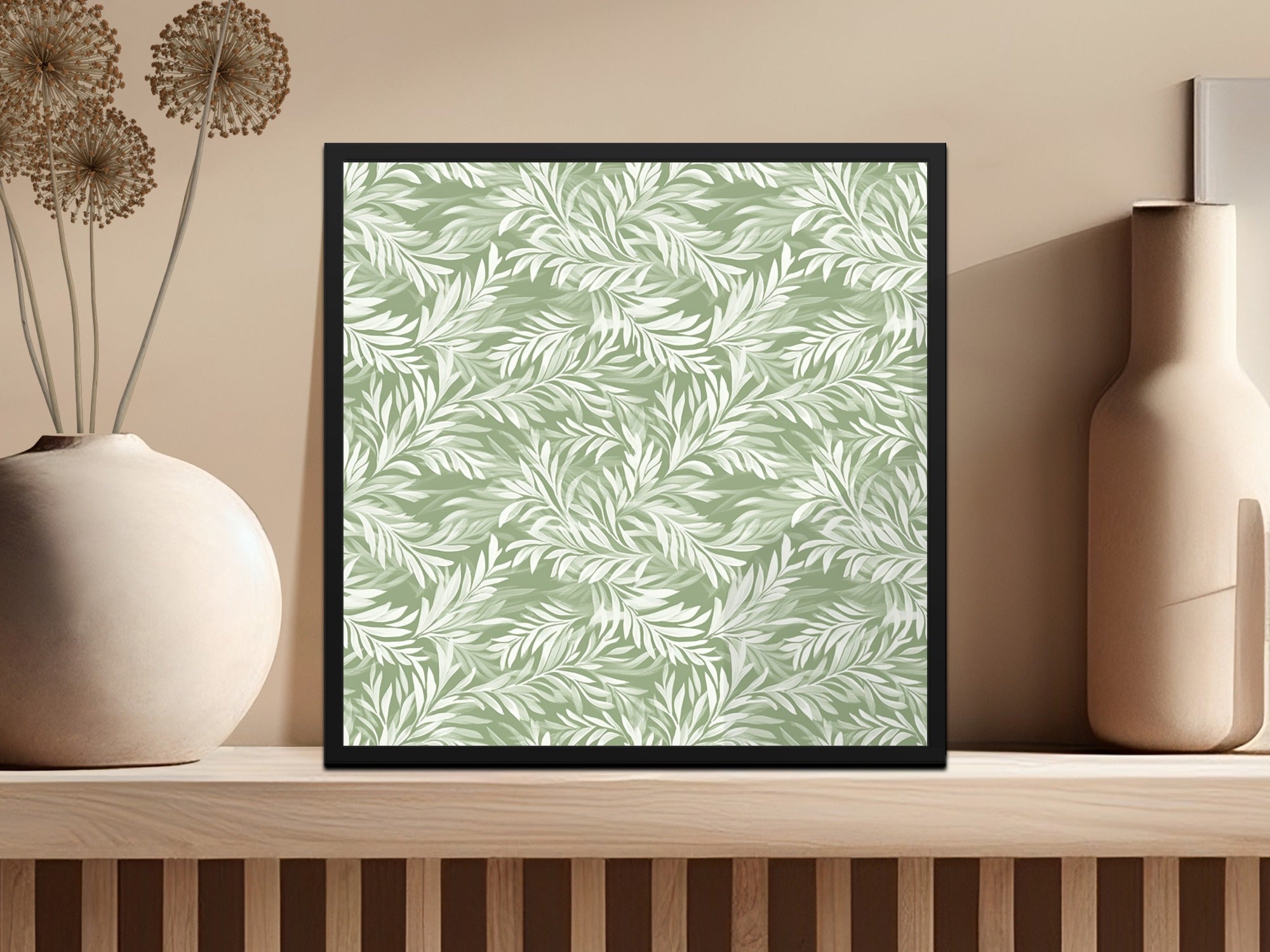 Green Leafy Botanical Print Wall Art for Home Decor