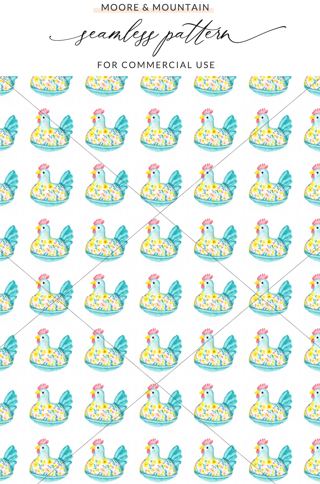 Watercolor Light Blue Floral Chicken Seamless Pattern product type
Watercolor
Chicken
Floral
Seamless Pattern
Light Blue
Farm Animal
Repeat Pattern
Whimsical Design
Cute Chickens
Easter Theme
Spring Print
Nursery Decor
Digital Paper
Scrapbooking
Fabric Design
Kids Pattern
Poultry Print
Blossom Design
Aqua Chickens
White Background