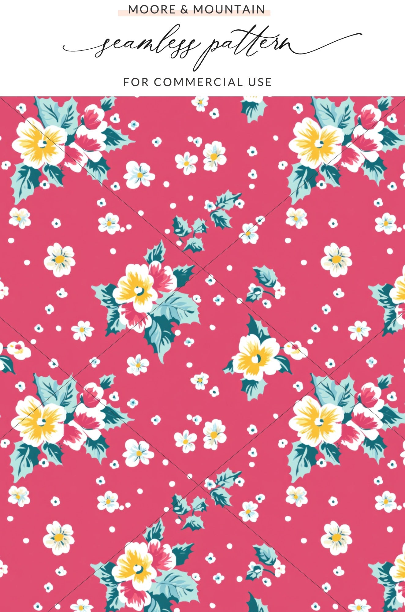 Floral Seamless Pattern by Moore & Mountain for Commercial Use