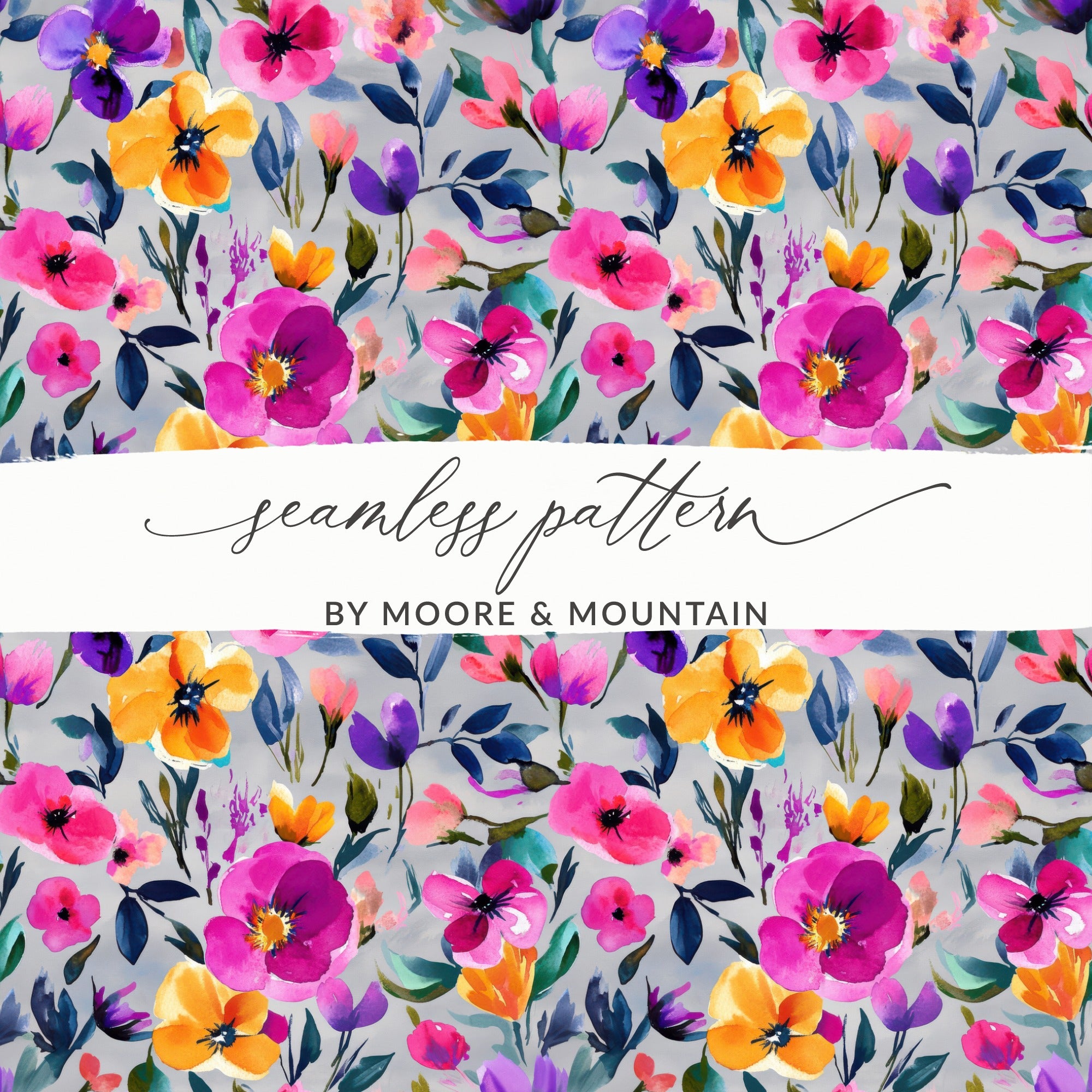Vibrant Seamless Floral Pattern by Moore and Mountain