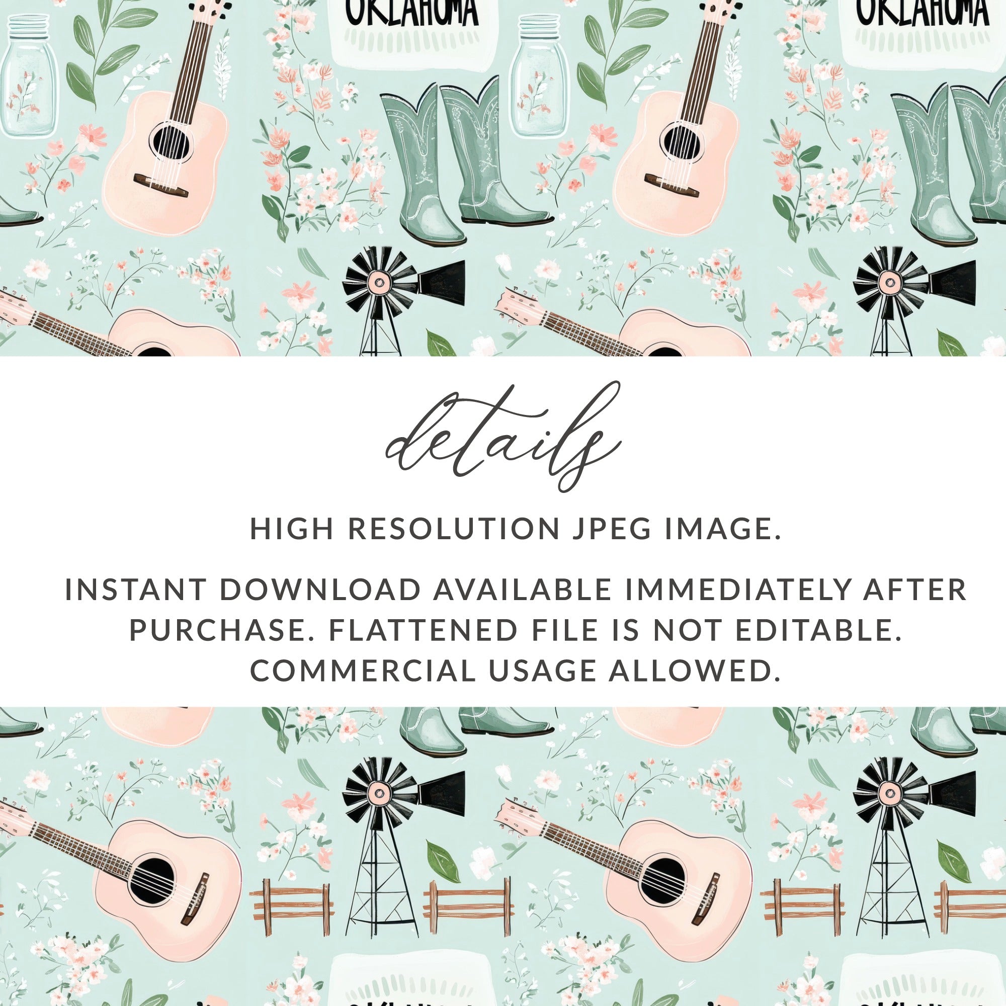 Oklahoma Themed Digital Printable Downloadable Decor