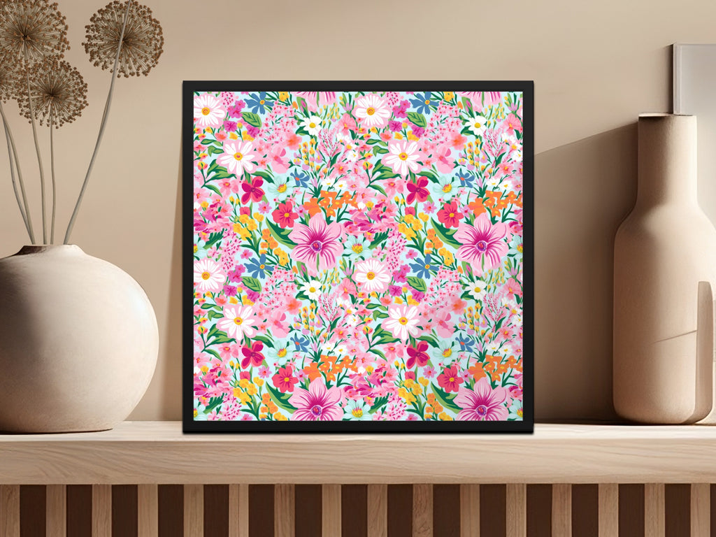 Vibrant Floral Decorative Art Print for Modern Spaces