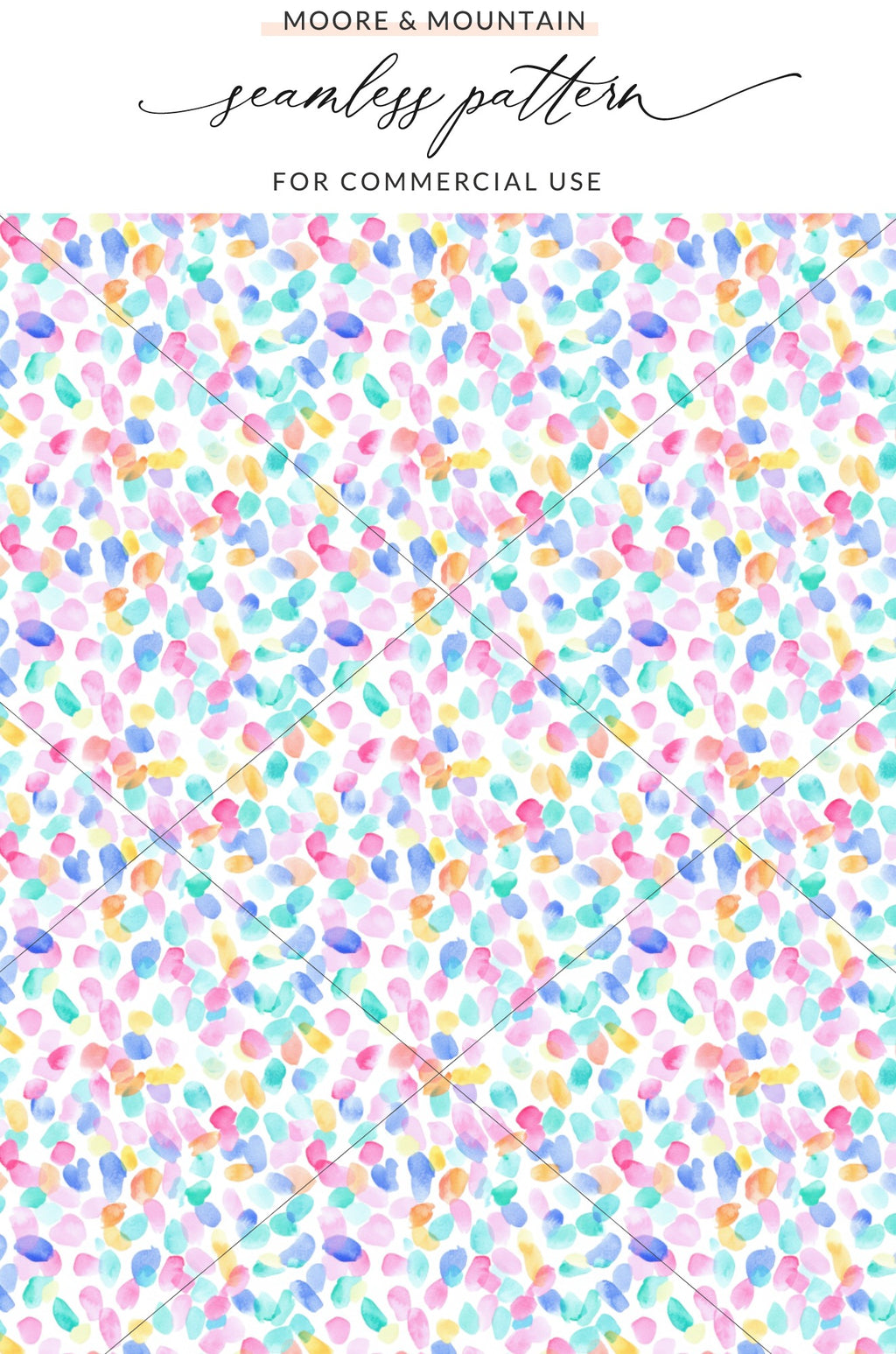 Colorful Watercolor Confetti Seamless Pattern for Designs