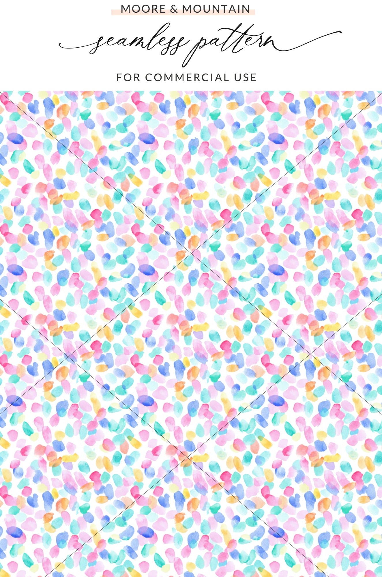 Colorful Watercolor Confetti Seamless Pattern for Designs